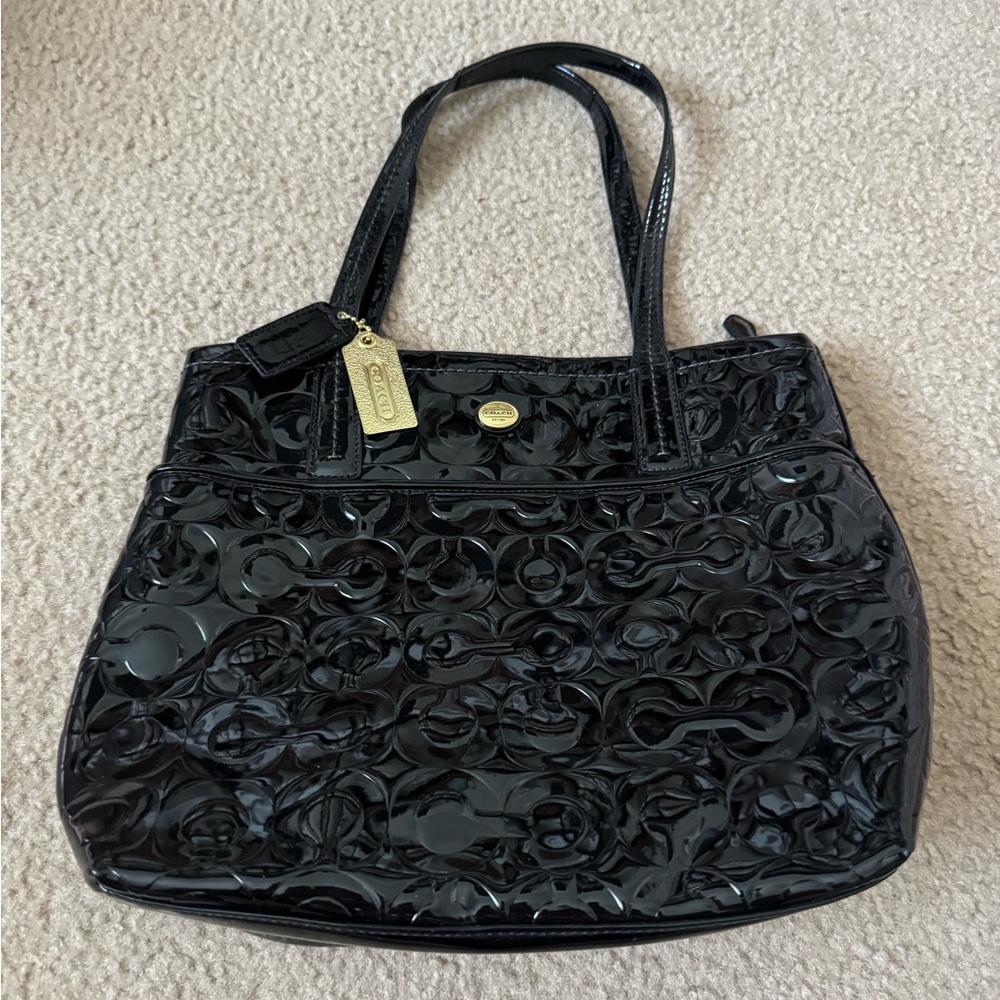 Coach Black Quilted Leather Tote Bag